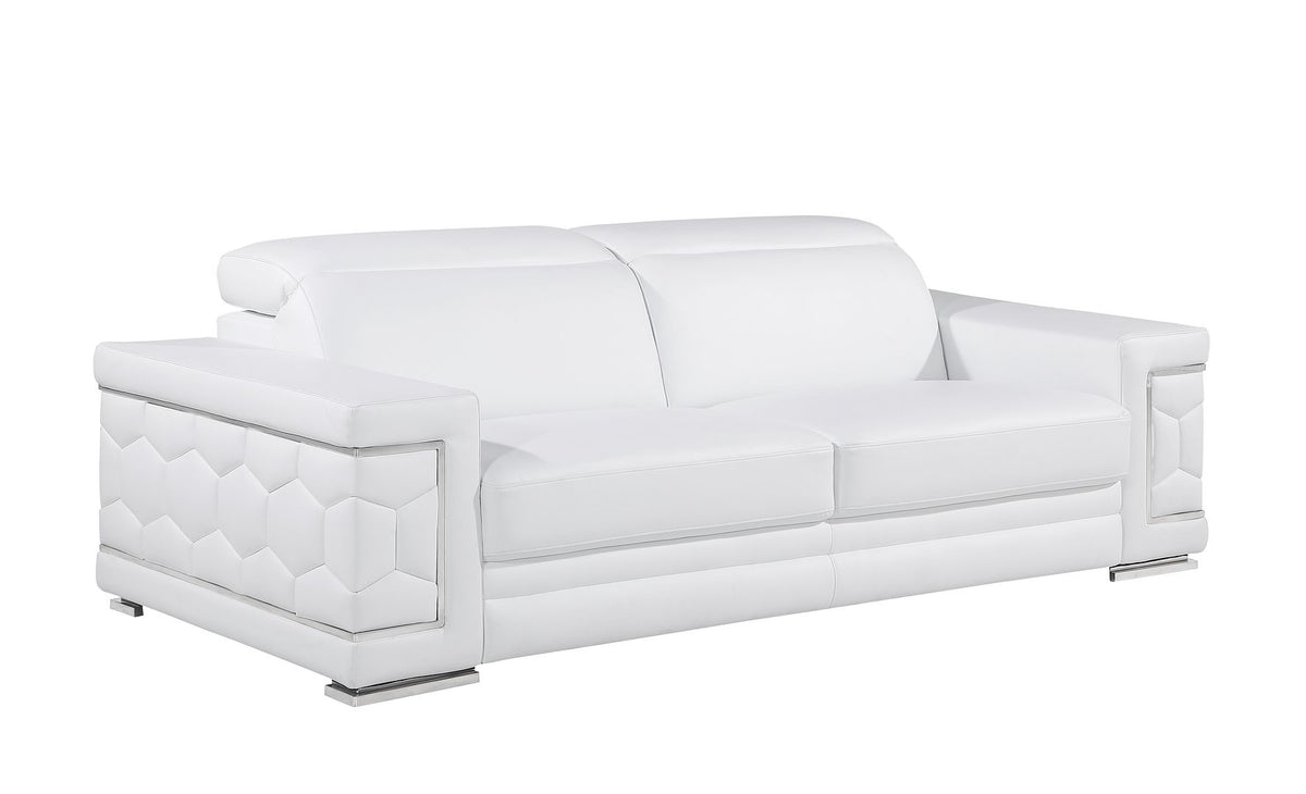 296 Modern Genuine Leather Sofa - White - SKU 296-WHITE-S - view 2