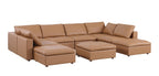 1100 Divanitalia Top-grain Italian Leather 9-Piece Sectional Sofa with Chaise