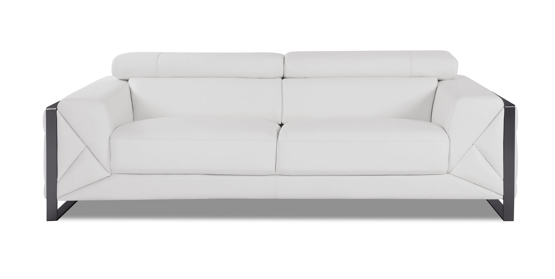 903 Divanitalia Sofa with Adjustable Headrest in Top-grain Italian Leather - White