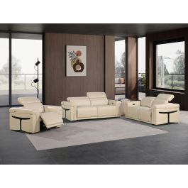 1126 Divanitalia 6-Piece Modular Power Reclining Sofa, Loveseat & Chair Set in Top Grain Italian Leather with 5 Power Recliners & Power Headrests