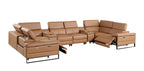 1246 Divanitalia 8-Piece U-Shaped Modular Power Reclining Sectional Sofa with 2 Power Recliners and Power Headrests - Top Grain Italian Leather