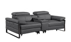 1246 Divanitalia Modular Power Triple Reclining Sofa, Console Loveseat, and Chair Set with Power Headrests - Top Grain Italian Leather - Dark Grey - SKU 1246-DK-GREY-7.6-HT-3PC - view 7