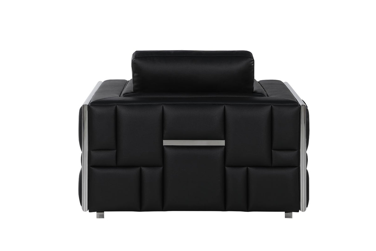 1130 Divanitalia Chair in Top-grain Italian Leather - Black - SKU 1130-BLACK-CH - view 4