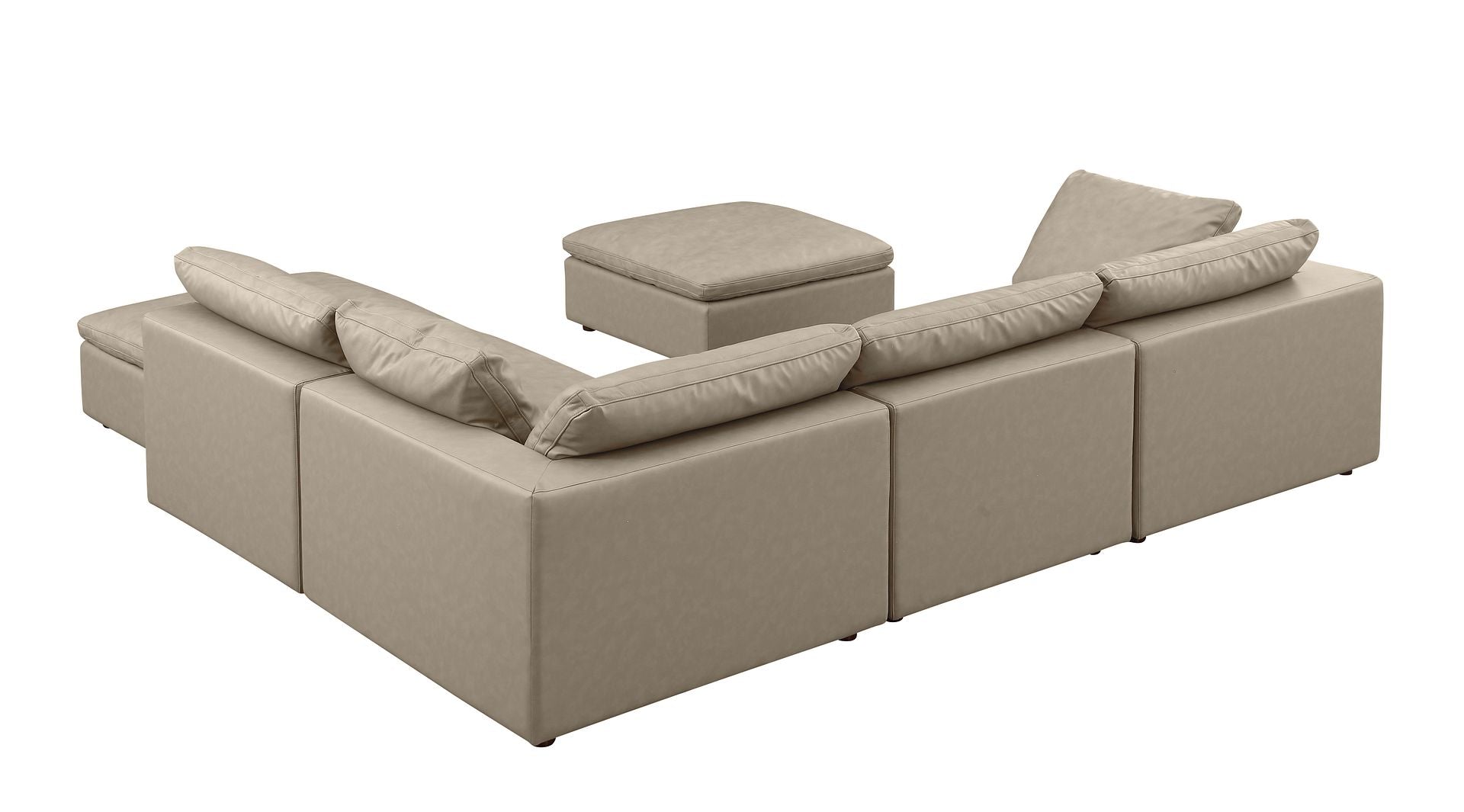 1100 Divanitalia 6-Piece Right Arm Facing 3-Seat Sectional Sofa - Top-grain Italian Leather