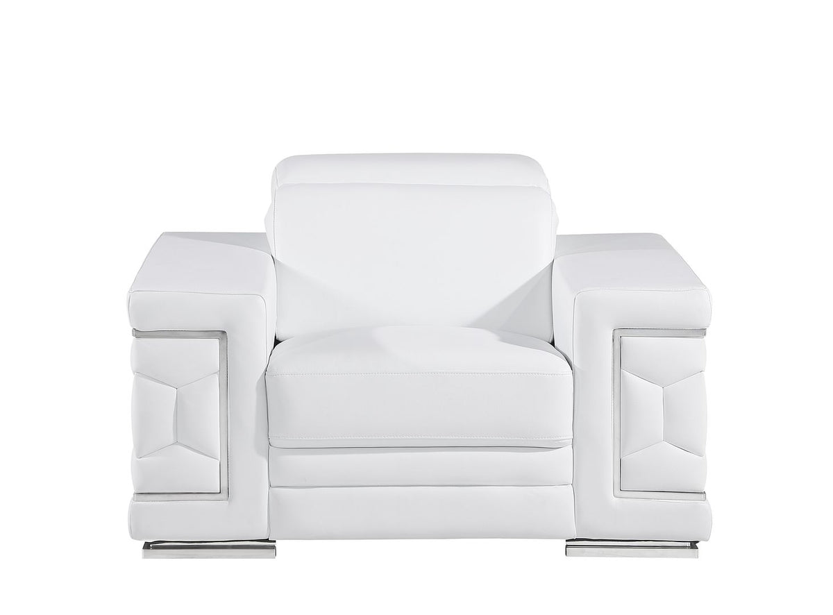 296 Modern Genuine Leather Chair - White - SKU 296-WHITE-CH