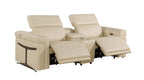 1126 Divanitalia 3-Piece Modular Power Reclining Loveseat in Top Grain Italian Leather with 2 Power Recliners & Power Headrests