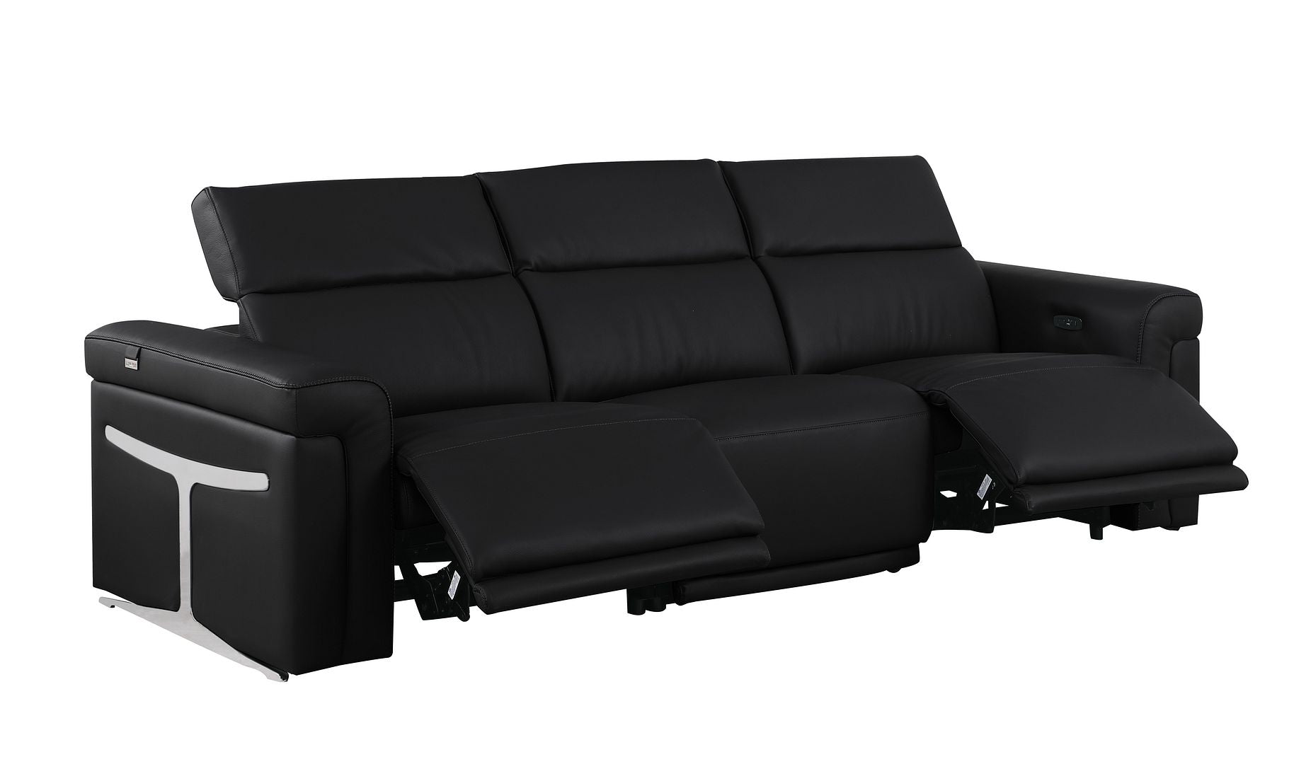 1126 Divanitalia 3-Piece Modular Power Reclining Sofa in Top Grain Italian Leather with 2 Power Recliners & Power Headrests
