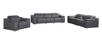9762 Divanitalia 7-Piece Modular Power Reclining Sofa, Loveseat and Chair Set with 5 Power Recliners in Top Grain Italian Leather - Dark Grey - SKU 9762-DK-GREY-7.5-HT-3PC - view 3