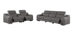 1116 DivanItalia 6-Piece Modular Power Reclining Sofa and Console Loveseat Set in Top Grain Italian Leather with 5 Power Recliners & Power Headrests - Dark Grey - SKU 1116-DK-GREY-6.5-HT - view 4