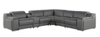 1116 Divanitalia 6-Piece L-Shaped Sectional Sofa in Top Grain Italian Leather with 3 Power Recliners & Power Headrests - Dark Grey - SKU 1116-DK-GREY-6PC-3PWR-SECTIONAL- GROUP - view 3