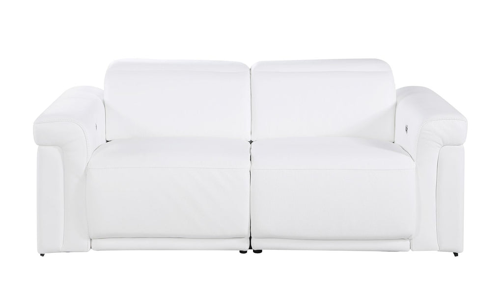 1126 Divanitalia 2-Piece Modular Power Reclining Loveseat in Top Grain Italian Leather with 2 Power Recliners & Power Headrests - White - SKU 1126-WHITE-2.2-HT - view 3