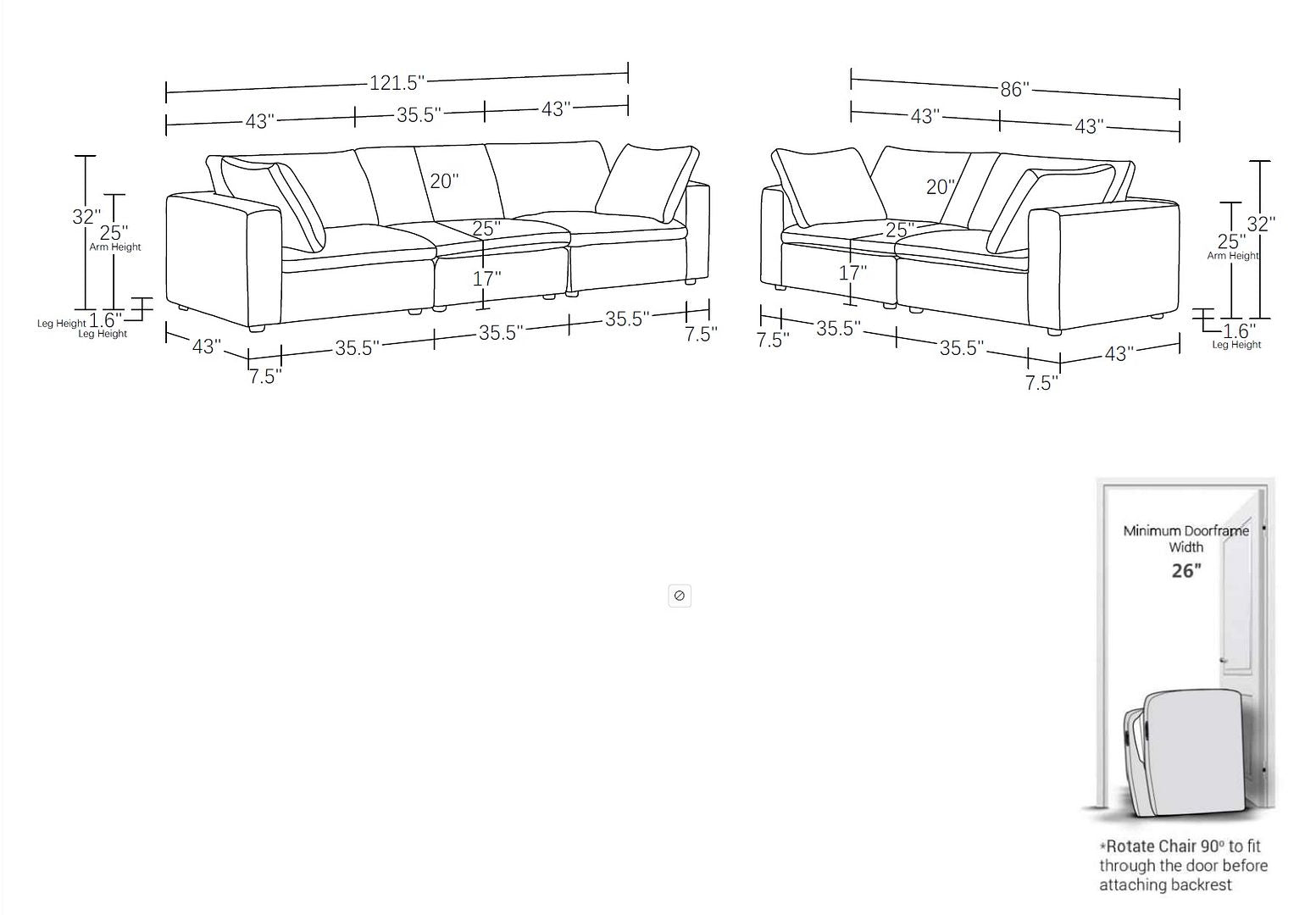 1100 Divanitalia 2-Piece Sofa Set - Top-grain Italian Leather