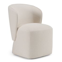 Souza - Modern Grey Fabric Swivel Dining Chair