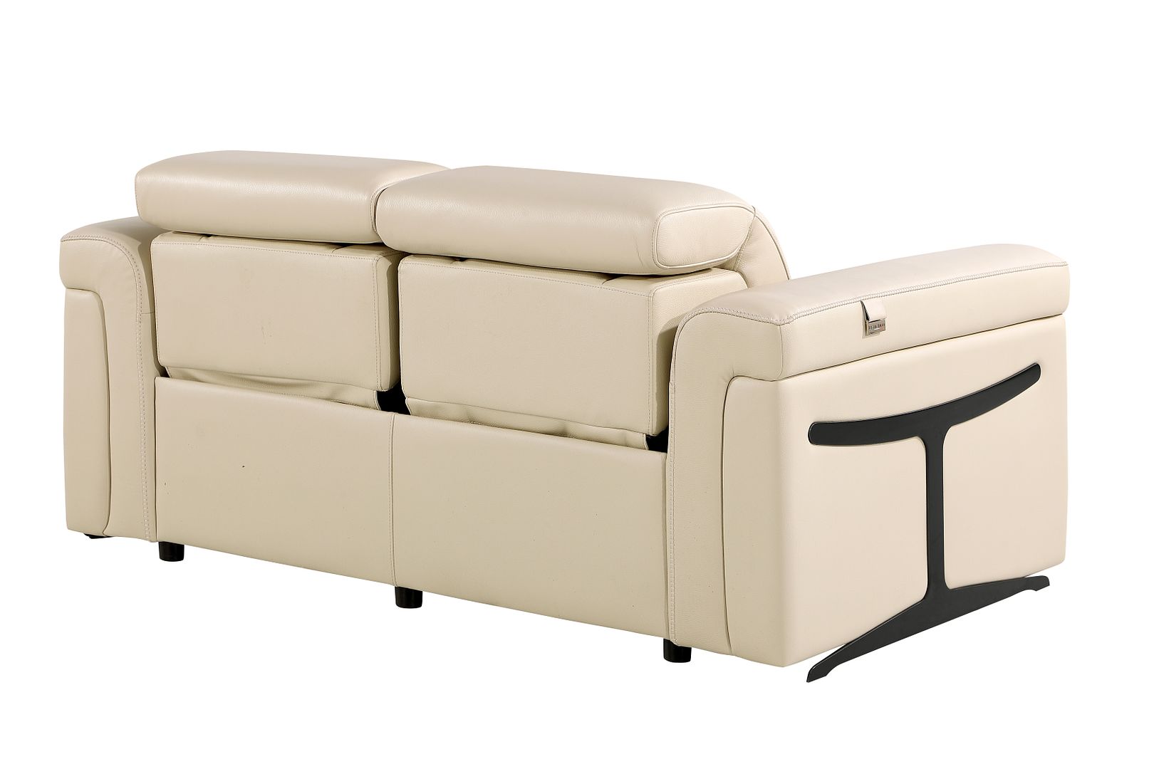 1126 Divanitalia Power Reclining Loveseat in Top Grain Italian Leather with 2 Power Recliners & Power Headrests