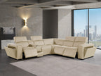 1224 Divanitalia 6-Piece L-Shaped Sectional Sofa in Top Grain Italian Leather with 3 Power Recliners & Power Headrests