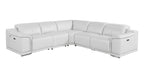 9762 Divanitalia 5-Piece L-Shaped Top Grain Italian Leather Sectional Sofa with 3 Power Recliners