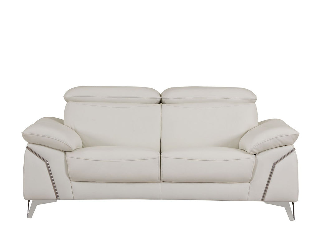 727 Divanitalia 2-Piece Sofa Set with Adjustable Headrest in Top-grain Italian Leather - White - SKU 727- WHITE 2PC (S/L) - GROUP - view 6