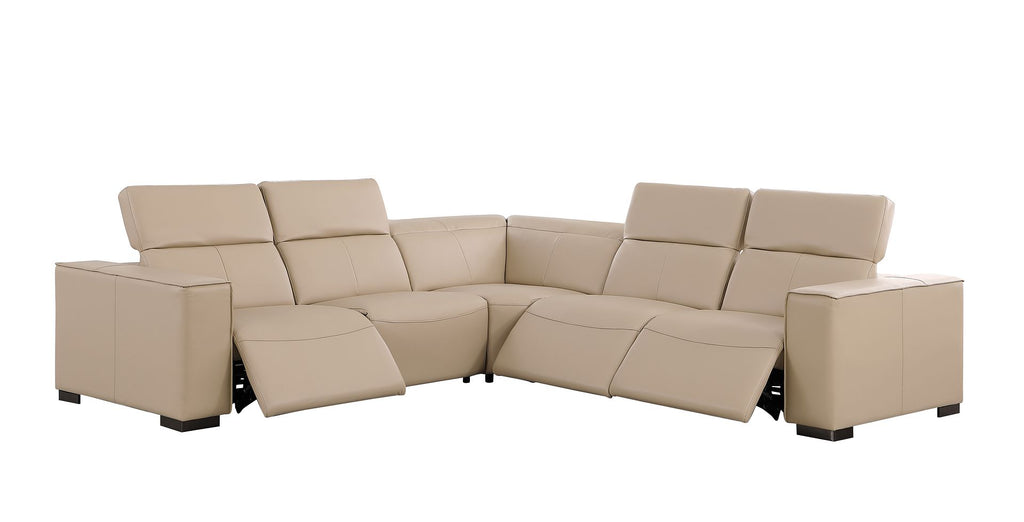 1208 Leather Reclining Set - Sofa & Loveseat with 4 Power Recliners