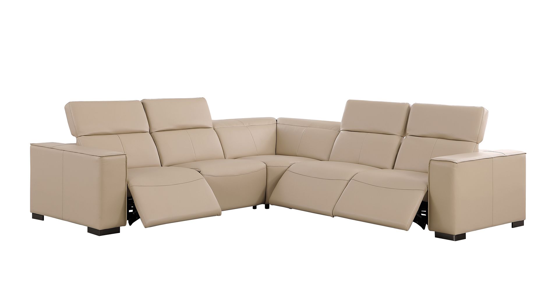 1208 Leather Reclining Set - Sofa & Loveseat with 4 Power Recliners