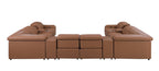 1116 Divanitalia 12-Piece U-Shaped Sectional Sofa in Top Grain Italian Leather with 4 Power Recliners & Power Headrests