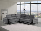 1246 Divanitalia 5-Piece L-Shaped Modular Power Reclining Sectional Sofa with Power Headrests - Top Grain Italian Leather