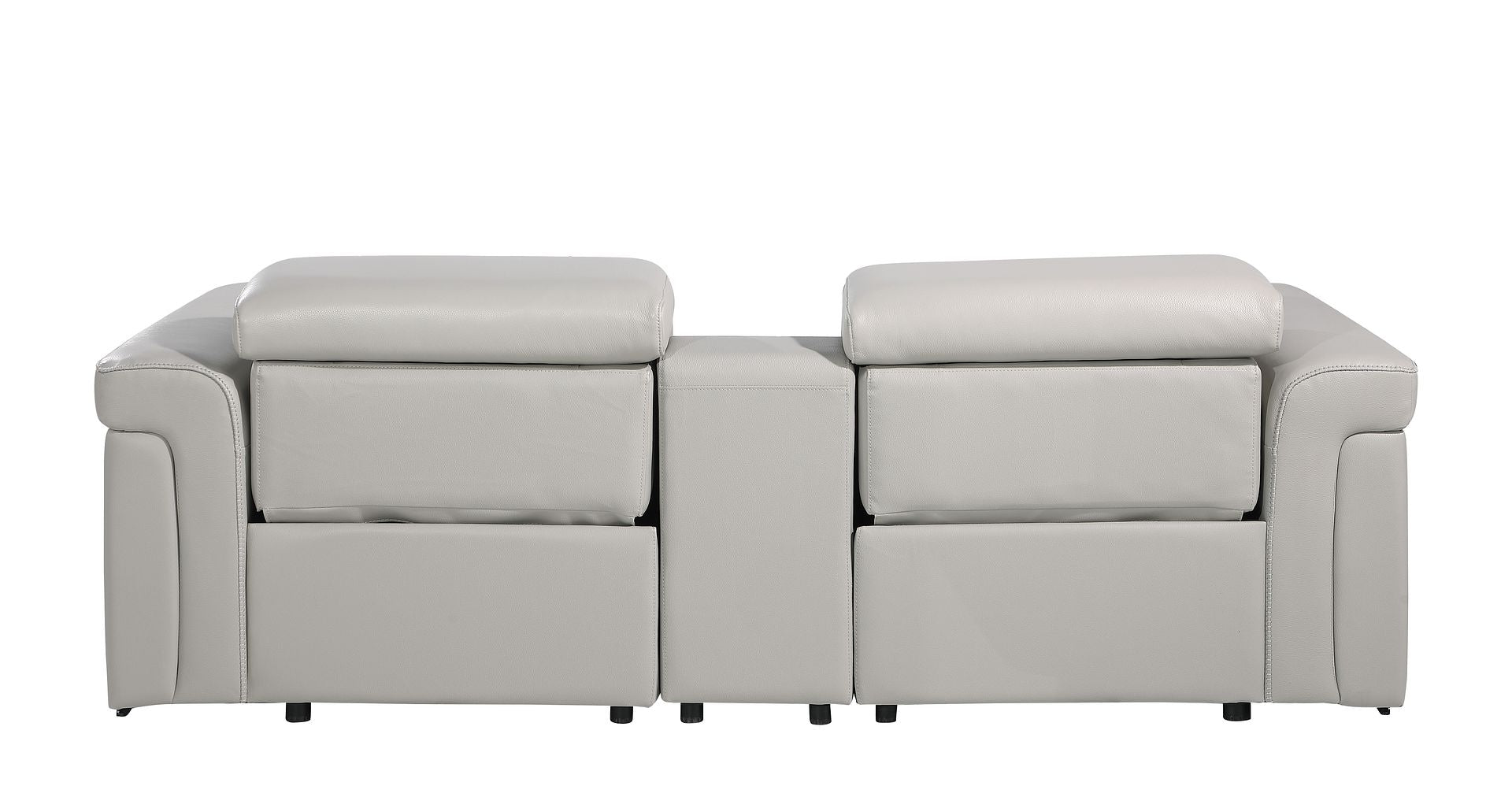 1126 Divanitalia 3-Piece Modular Power Reclining Loveseat in Top Grain Italian Leather with 2 Power Recliners & Power Headrests