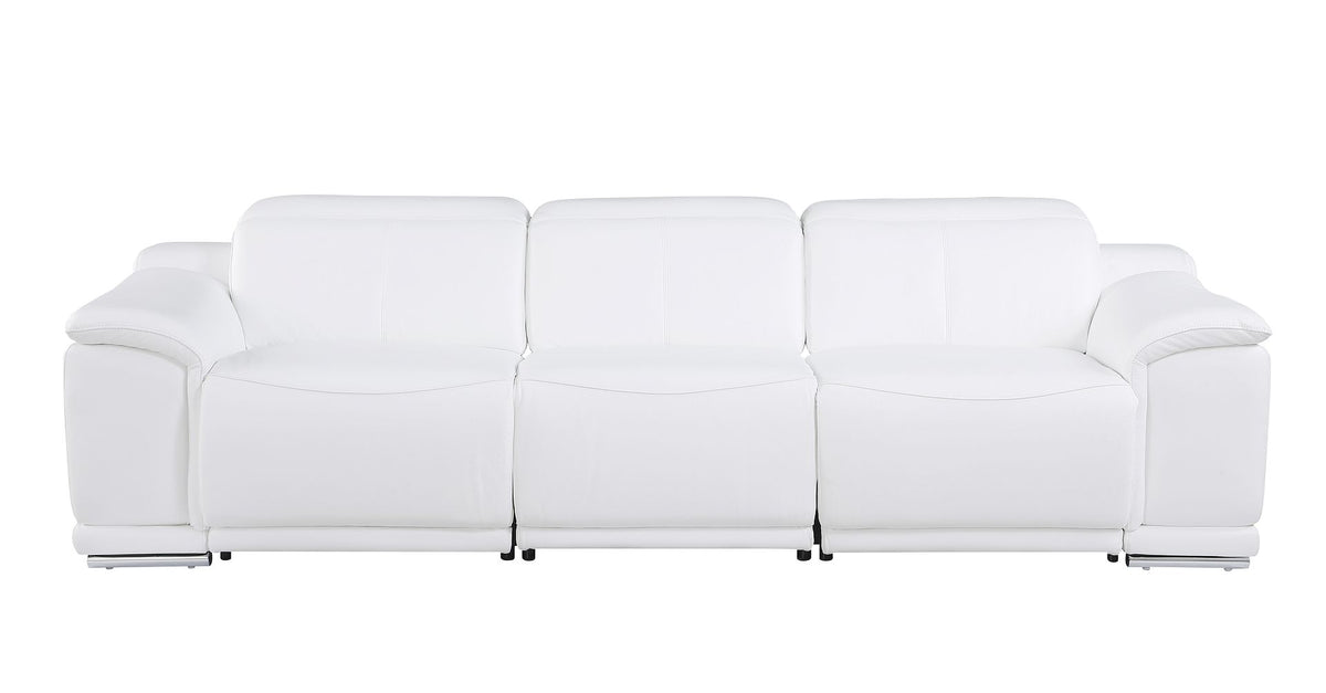 9762 Divanitalia 6-Piece Modular Power Reclining Sofa and Console Loveseat Set with 5 Power Recliners in Top Grain Italian Leather - White - SKU 9762-WHITE-6.5-HT - view 5