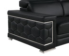 296 Modern Genuine Leather Sofa - Black - SKU 296-BLACK-S - view 6