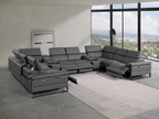 1246 Divanitalia 10-Piece U-Shaped Modular Power Reclining Sectional Sofa with 4 Power Recliners and Power Headrests - Top Grain Italian Leather