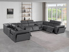 1224 Divanitalia 10-Piece U-Shaped Sectional Sofa in Top Grain Italian Leather with 4 Power Recliners & Power Headrests