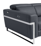990 Divanitalia Power Reclining Sofa with Power Headrest in Top-grain Italian Leather - Dark Grey - SKU 990-DK-GRAY-S - view 6