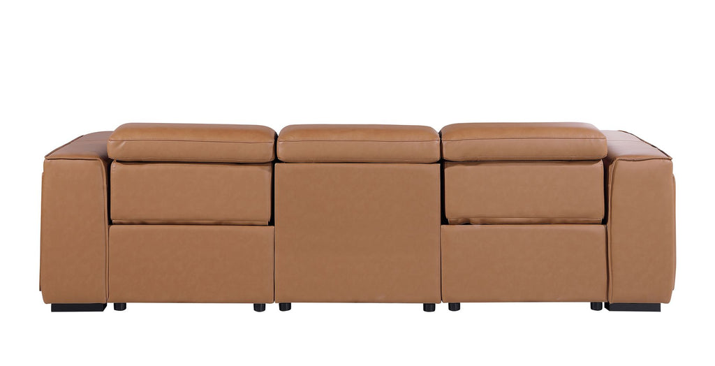 1224 Divanitalia 3-Piece Modular Power Reclining Sofa in Top Grain Italian Leather with 2 Power Recliners & Power Headrests