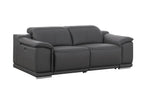 9762 Divanitalia 2-Piece Modular Power Reclining Console with 2 Power Recliners in Top Grain Italian Leather