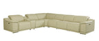 9762 Divanitalia 7-Piece L-Shaped Top Grain Italian Leather Sectional Sofa with 3 Power Recliners