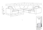 1100 Divanitalia 5-Piece L-Shaped Sectional Sofa - Top-grain Italian Leather
