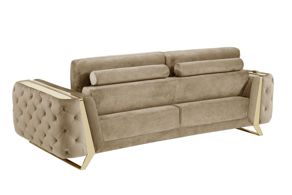 1051 Divanitalia Beige Sofa in Velvet Fabric