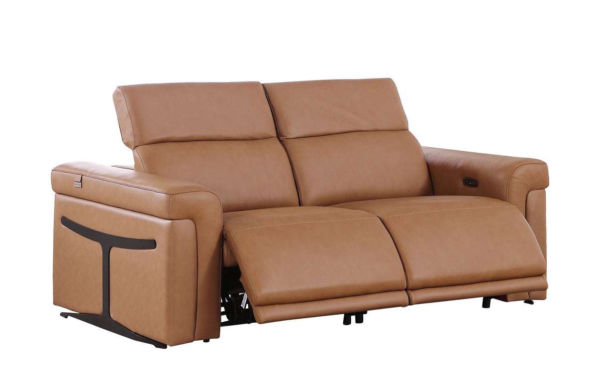 1126 Divanitalia 5-Piece Modular Power Reclining Sofa and Loveseat Set in Top Grain Italian Leather with 4 Power Recliners & Power Headrests - Cognac - SKU 1126-COGNAC-5.4-HT-2PC - view 10