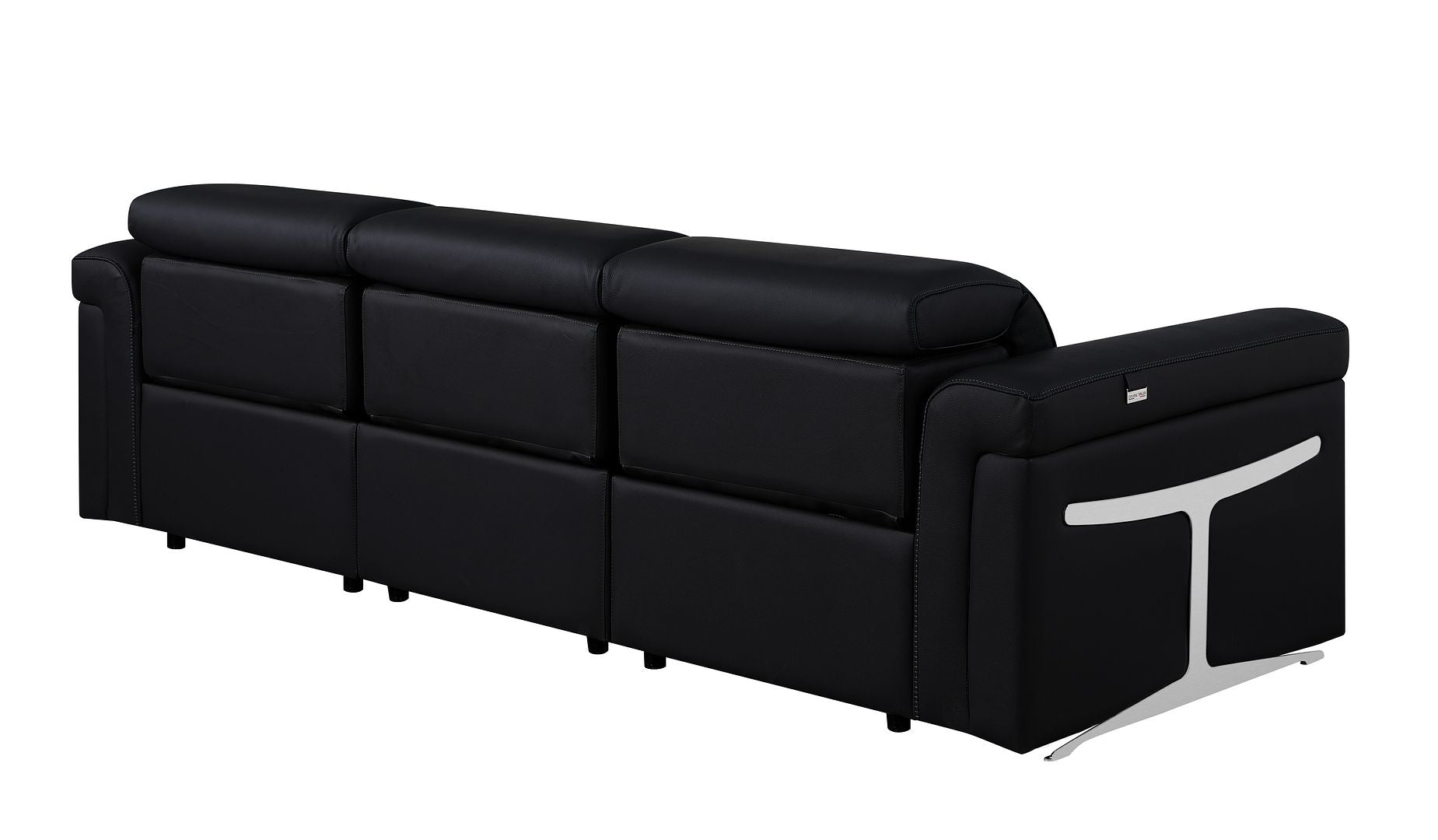 1126 Divanitalia 3-Piece Modular Power Reclining Sofa in Top Grain Italian Leather with 3 Power Recliners & Power Headrests