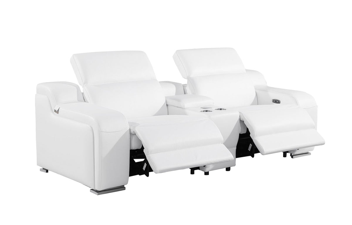 1116 Divanitalia 8-Piece Modular Power Reclining Sofa & Loveseat Set in Top Grain Italian Leather with 5 Power Recliners & Power Headrests - White - SKU 1116-WHITE-8.5-HT - view 9