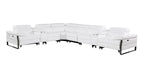 1246 Divanitalia 8-Piece U-Shaped Modular Power Reclining Sectional Sofa with 4 Power Recliners and Power Headrests - Top Grain Italian Leather