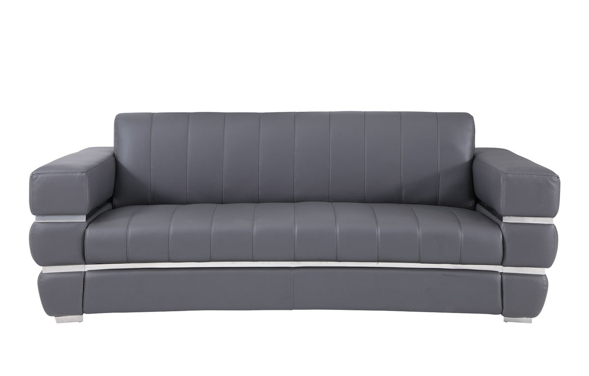 904 Divanitalia Sofa in Top-grain Italian Leather - Dark Grey - SKU 904-S-DARK GRAY