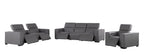 1208 Modular Leather Set with 5 Power Recliners & Power Headrests - Dark Grey - SKU 1208-DK-GREY-7.5-HT-3PC - view 4