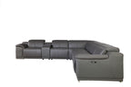 9762 Divanitalia 8-Piece L-Shaped Top Grain Italian Leather Sectional Sofa with 3 Power Recliners