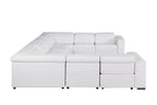 1208 8 Piece U-Shaped Leather Sectional Sofa with 4 Power Recliners & Power Headrests