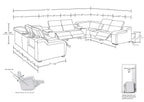 1116 Divanitalia 10-Piece U-Shaped Sectional Sofa in Top Grain Italian Leather with 4 Power Recliners & Power Headrests - Light Grey - SKU 1116-LT_GREY-10PC-4PWR-U-SECTIONAL-GROUP - view 17