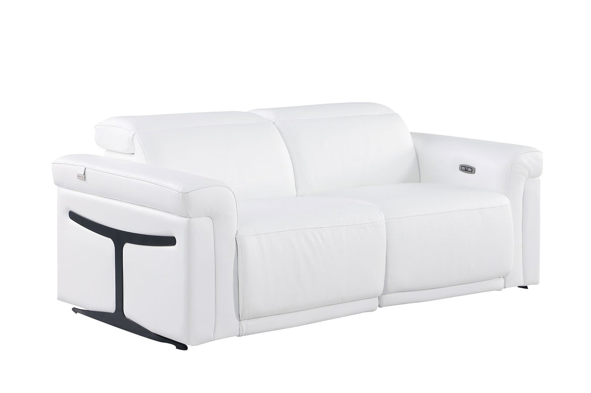 1126 Divanitalia 2-Piece Modular Power Reclining Loveseat in Top Grain Italian Leather with 2 Power Recliners & Power Headrests - White - SKU 1126-WHITE-2.2-HT - view 4