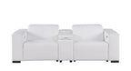 1208 Genuine Leather Dual Power Reclining Console Loveseat