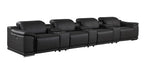 9762 Divanitalia 7-Piece Modular Top Grain Italian Leather Power Reclining Sofa with 4 Power Recliners