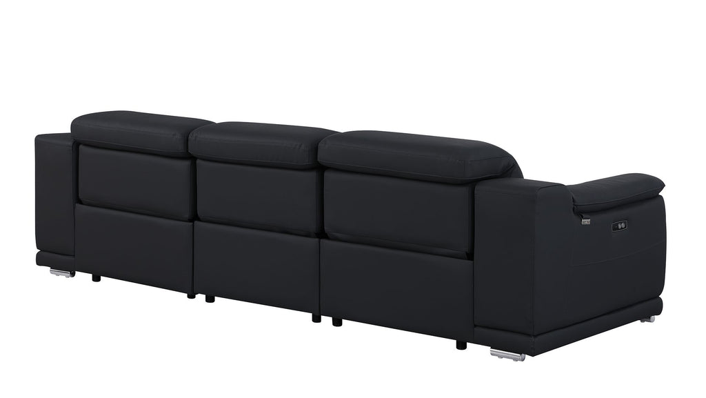 9762 Divanitalia 3-Piece Modular Power Reclining Sofa with 3 Power Recliners in Top Grain Italian Leather