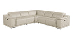 9762 Divanitalia 5-Piece L-Shaped Top Grain Italian Leather Sectional Sofa with 3 Power Recliners
